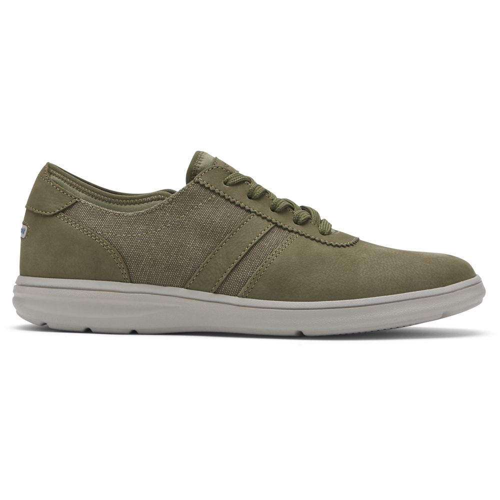 Rockport Men's Zaden 5-Eye Ubal Sneakers - Olive - USA (5378ZLFPB)